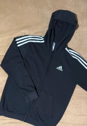 casaco adidas 3 stripes preto original
