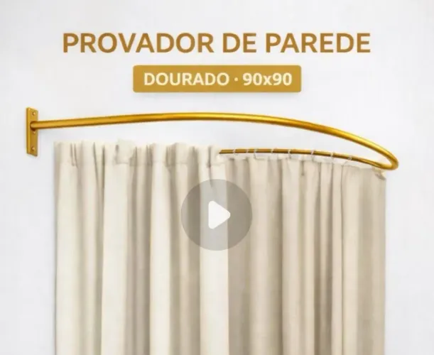 Arco de ferro Dourado para provador com cortina 