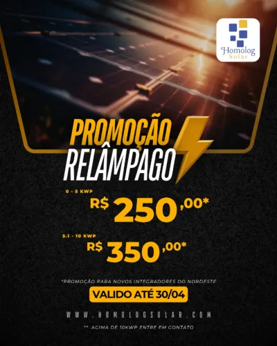 Projeto fotovoltaico na neoenergia a partir de R$250 