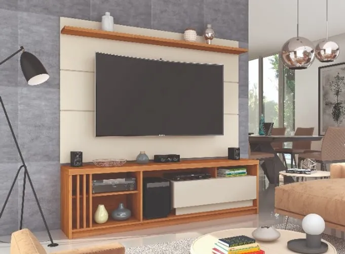 Rack com Painel Genebra modelo p/ TV até 65'' => Pronta entrega!