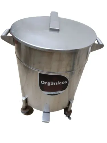 Carrinho P/ Detritos Em Aço Inox C/ Pedal 80 Litros- Usado
