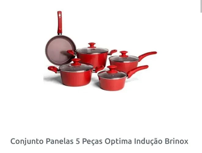 Conjunto de panelas brinox cerâmica óptima 5 pcs