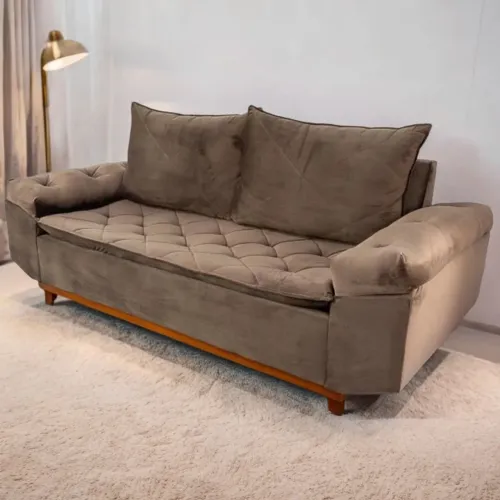 Sofá de 3 lugares em veludo outras cores disponíveis 