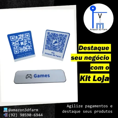 Kit loja (placas pix, catálogo e produtos)