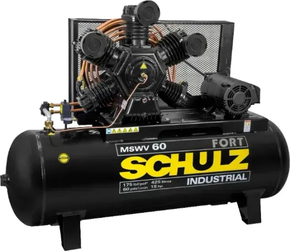 COMPRESSOR DE AR SCHULZ FORT MSWV 60 PÉS 425 LITROS MOTOR 15 HP