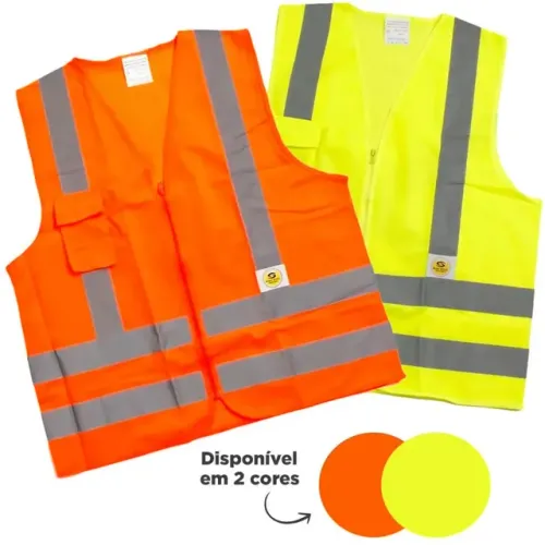 COLETE 1 BOLSO COR LARANJA/ AMARELO - SUPERSAFETY