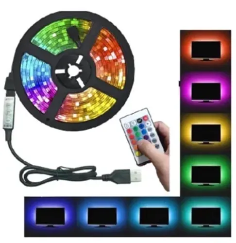 * Fita de Led 5050 5m Rgb com 16 Cores Usb Com Controle Remoto z628