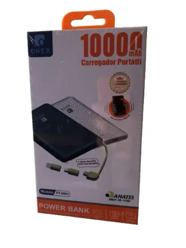 (NOVO) Carregador portátil 10.000mah ONE-X PT-0951