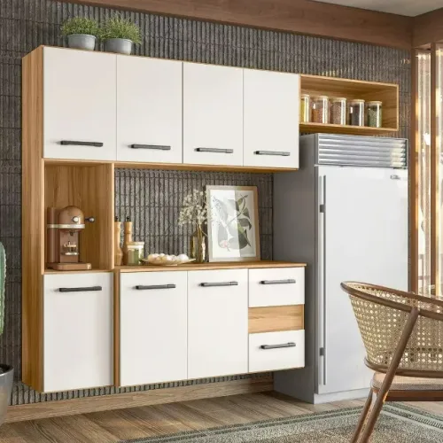 Cozinha Compacta Suspensa Parede Juliete 7 Portas 2 Gavetas - Para Pronta Entrega 