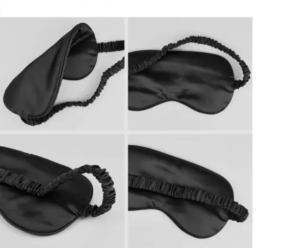 Tapa Olho Para Dormir Mascara De Cetim Tampa Olhos Blackout Macio Confortável Preto