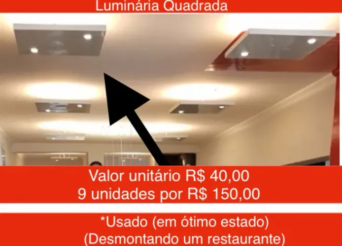 Oportunidade Luminária quadrada 