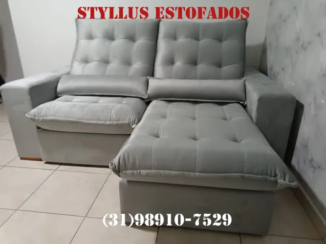 Sofá Retrátil e Reclinável Cinza