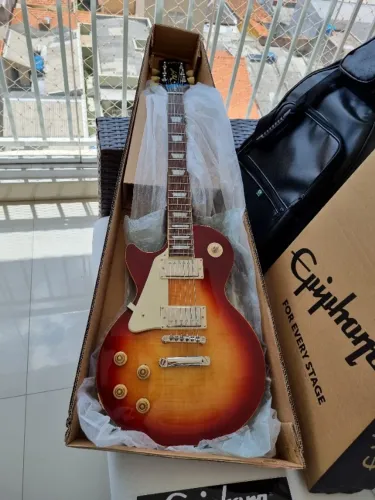 Guitarra EpiPhone Les Paul Standard Canhoto + Caixa Original + Case, Nova!!!  