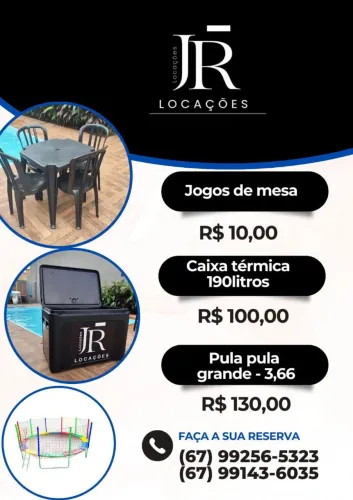 Locação de mesas e cadeiras