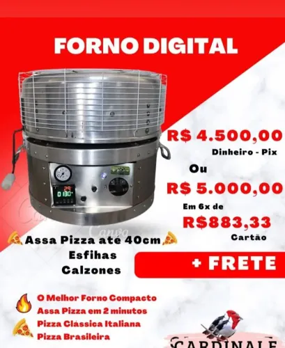 Forno para pizza, assa em até 2 minutos