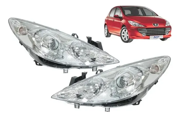 Farol Peugeot 307 Ano 2007 2008 2009 2010 2011 2012 Cromado