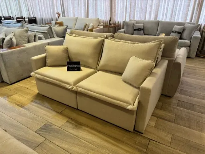 Sofá Cama Retrátil Positano 1,80 m, tecido linho - Innove Estofados