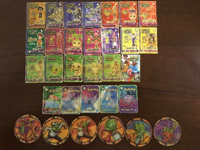 Tazos Variados - Elma Chips, Pokemon, Digimon, Buzzy, Maskára