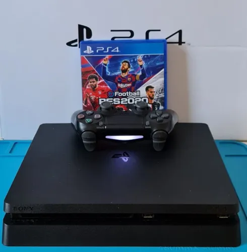 PS4 Slim 1TB + GARANTIA c/ PES 2020. Temos LOJA FÍSICA. Venhas conferir nossas ofertas!!!<br>