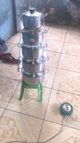 Kit 5 caçarola de alumínio com tampa de alumínio 
