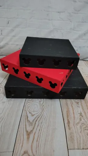 Trio de bandejas em mdf MICKEY para festa