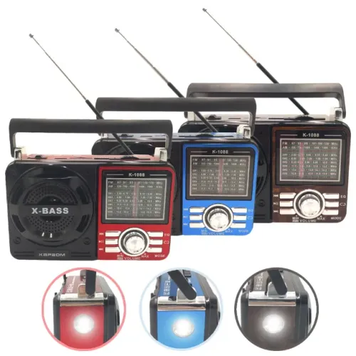 Radinho Retrô X-Bass Radio Recarregável K-1088 fm am sw USB