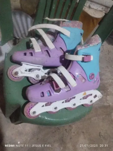 Patins Infantil Lilás e Azul