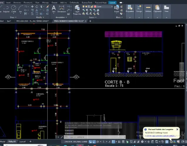 Planta baixa, fachadas - Projetista freelancer em autocad