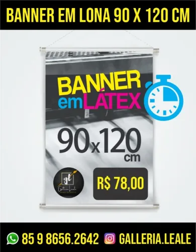 Banner em Lona 90 x 120 cm R$ 78,00