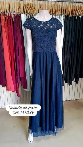 Vestido de Festa Azul - Tamanho M