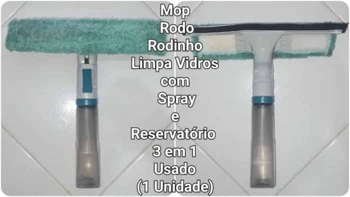 Mop, Rodinho Limpa Vidros com Spray Usado