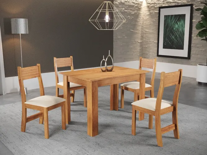 Mesa perla com 4 cadeiras tr328m