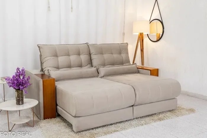 Sofá Retrátil Reclinável Gênova 2.30m Molas Ensacadas rf65