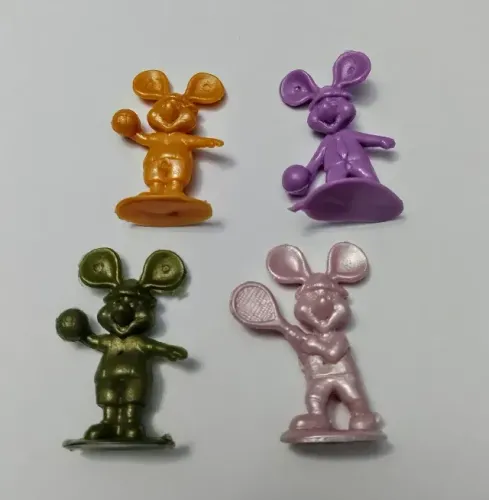 4 Bonecos Topo Gigio Plástico 4,5cm Déc. 80