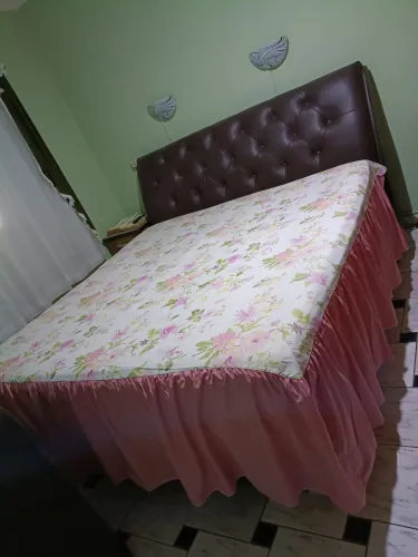 Cama King Saze Completa ( Box bipartido colchão e cabiseira)
