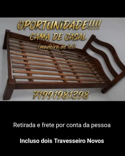 Vende se Cama de Casal! Madeira de Lei.
