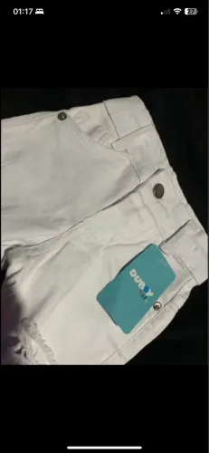 Calça jeans branca infantil masculina bebê 2 anos