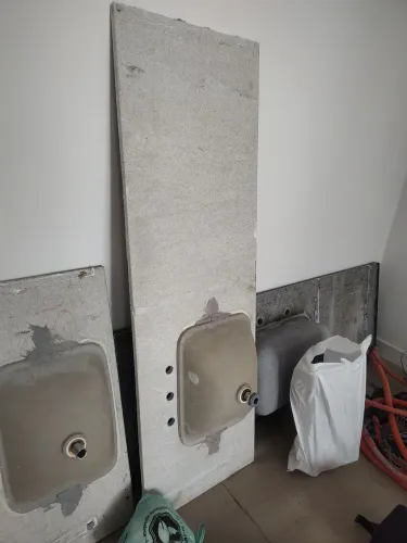 3 Bancadas de pia em mármore sem uso já cias Cubas! Mudança de projeto de arquitetura..
