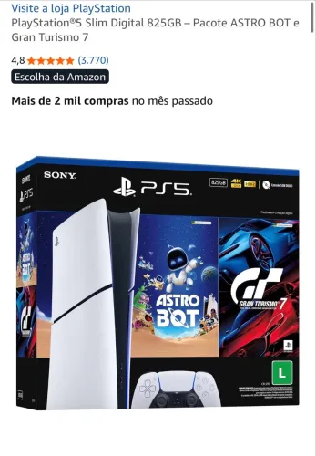 PLAYSTATION 5 SLIM DIGITAL 825GB ? NOVO!