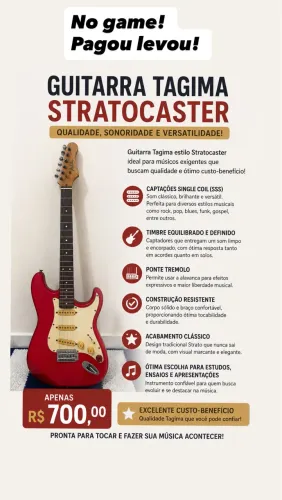 Guitarra Elétrica Stratocaster - Vermelha