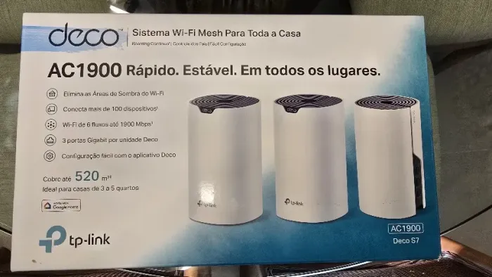 Kit Roteador wi-fi Mesh AC1900 DECO S7 TP-LINK - 3 roteadores