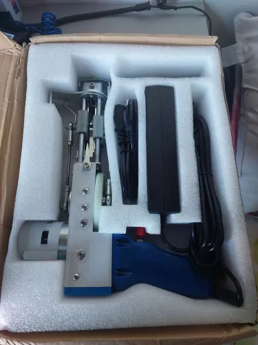 Pistola de Tufting Elétrica para Fazer Tapetes (Máquina de Tapeçaria) com Fonte e Manual