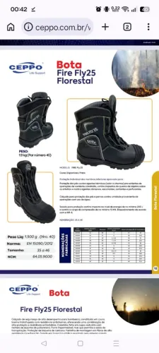 Bota antichamas n°35 novas na embalagem