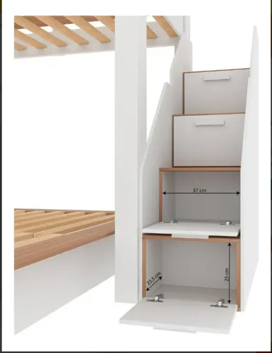 Cama Beliche Casal + Solteiro com Escada Baú/Nichos - Menos de 1 Ano de Uso!