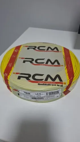Cabo de cobre flexível 2,5mm AMARELO 100 metros Marca RCM