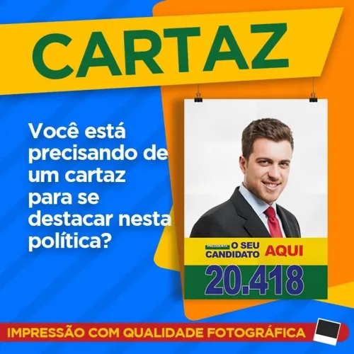 Cartazes e adesivos para política