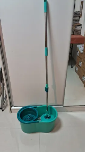 Mop Giratório 360° com Cesto Plástico 13 Litros com 1 Refil
