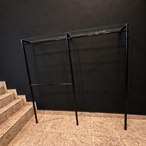 Kit Conjunto 2 Araras Comerciais Parede/Piso 2m com Vidro