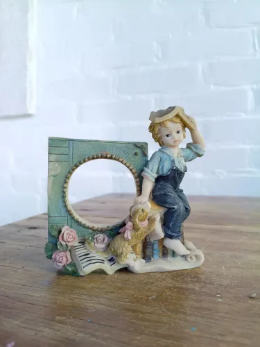 bibelô antigo moldura para foto porta retrato Antiquario decoração vintage miniatura arte