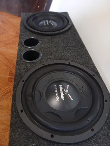 2 Sub de 12" Bomber Bicho Papão + Caixa Dutada (Grave Forte) som automotivo 